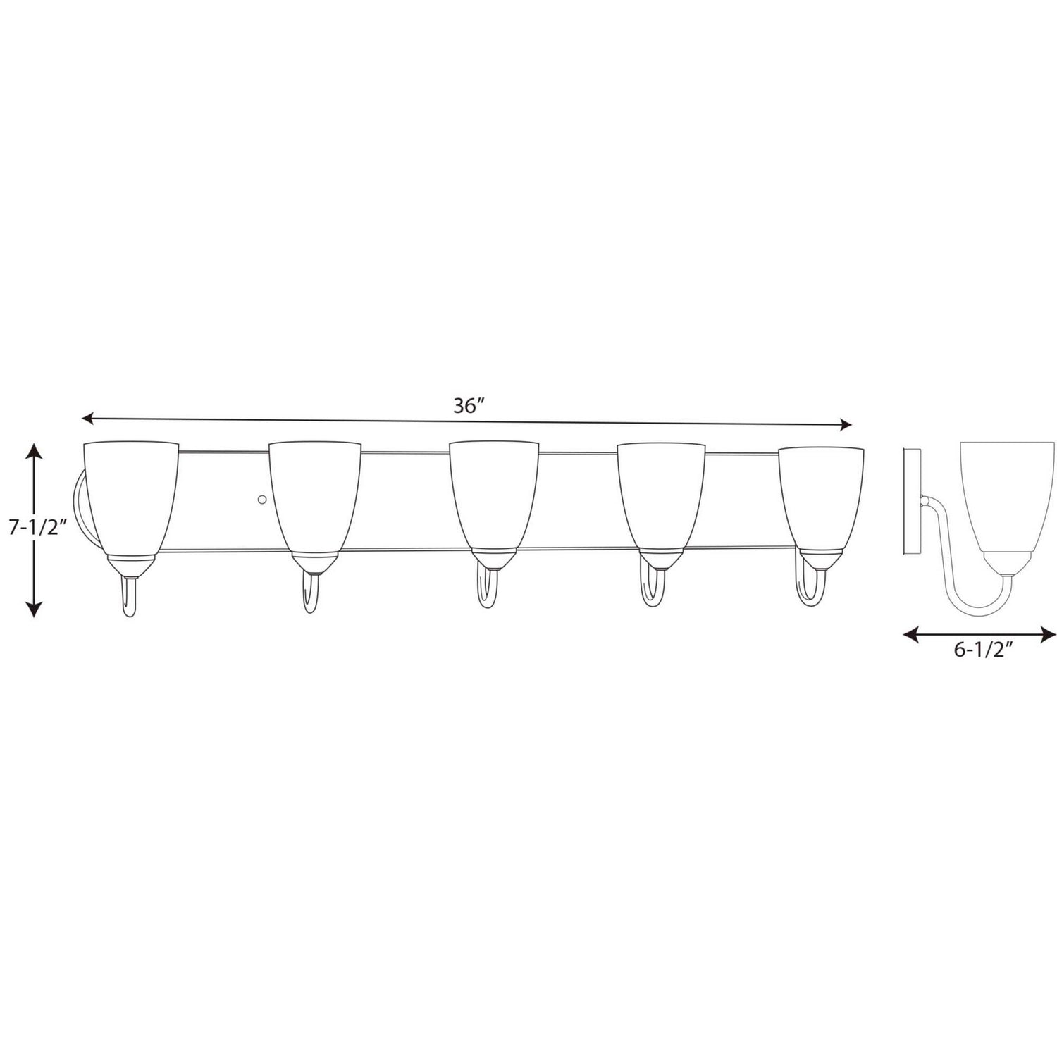 Progress Lighting - P2713-15 - Five Light Bath - Gather - Polished Chrome