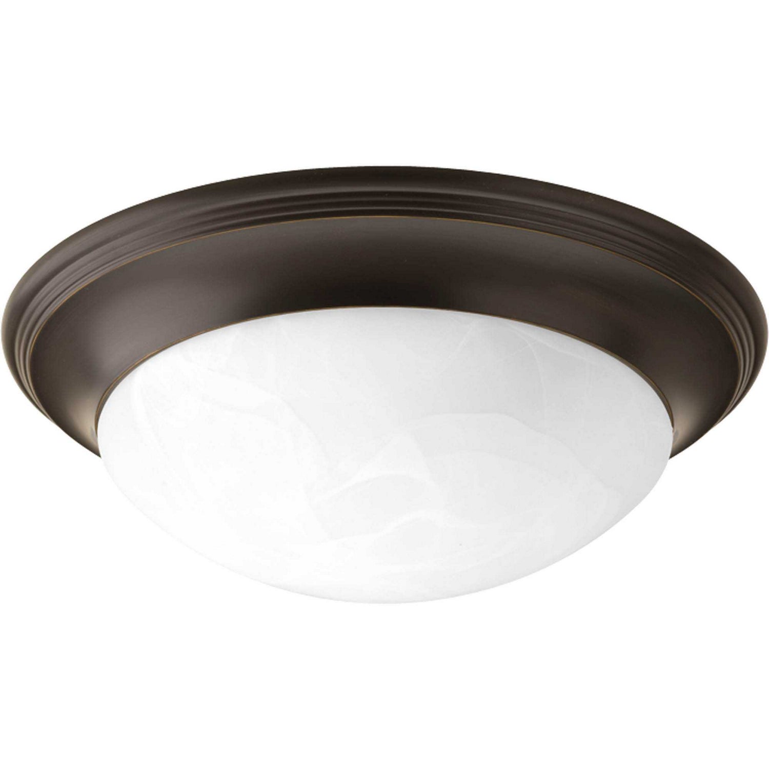 Progress Lighting - P3689-20 - Two Light Flush Mount - Alabaster Glass - Antique Bronze