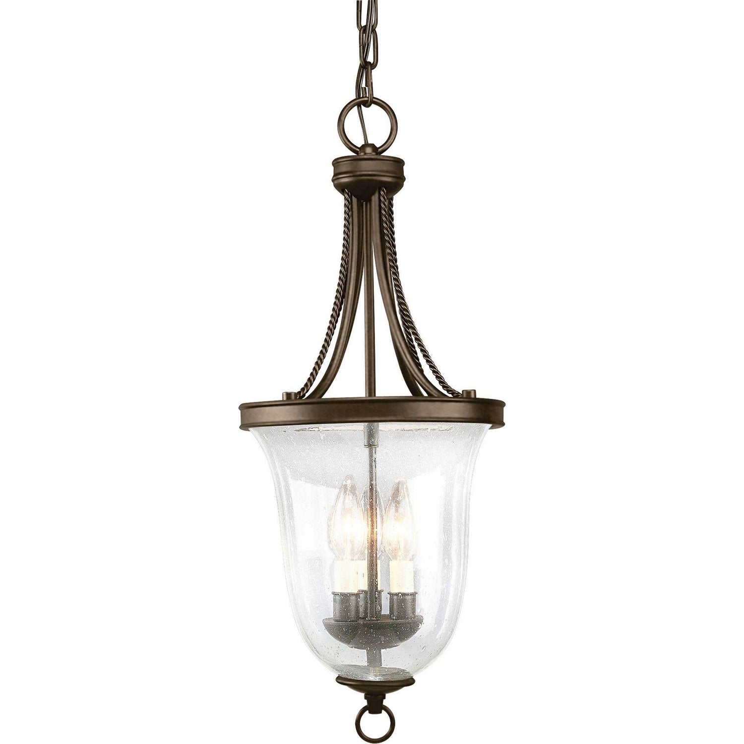 Progress Lighting - P3753-20 - Three Light Foyer Pendant - Seeded Glass - Antique Bronze