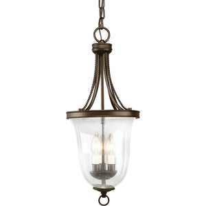 Progress Lighting - P3753-20 - Three Light Foyer Pendant - Seeded Glass - Antique Bronze