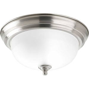 Progress Lighting - P3924-09ET - One Light Flush Mount - Dome Glass - Etched - Brushed Nickel