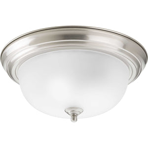 Progress Lighting - P3925-09ET - Two Light Flush Mount - Dome Glass - Etched - Brushed Nickel