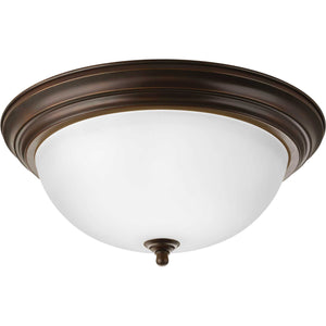 Progress Lighting - P3926-20ET - Three Light Flush Mount - Dome Glass - Etched - Antique Bronze