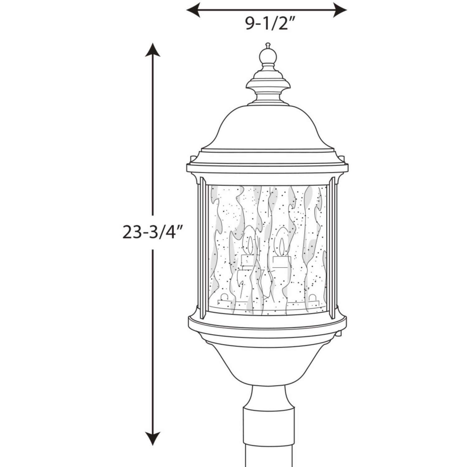 Progress Lighting - P5450-20 - Three Light Post Lantern - Ashmore - Antique Bronze