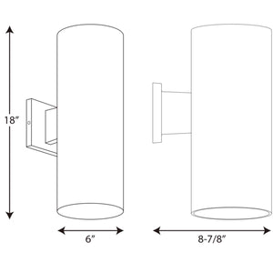 Progress Lighting - P5642-30 - Two Light Wall Lantern - Cylinder - White