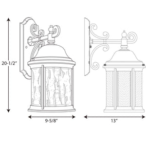 Progress Lighting - P5651-20 - Three Light Large Wall Lantern - Ashmore - Antique Bronze