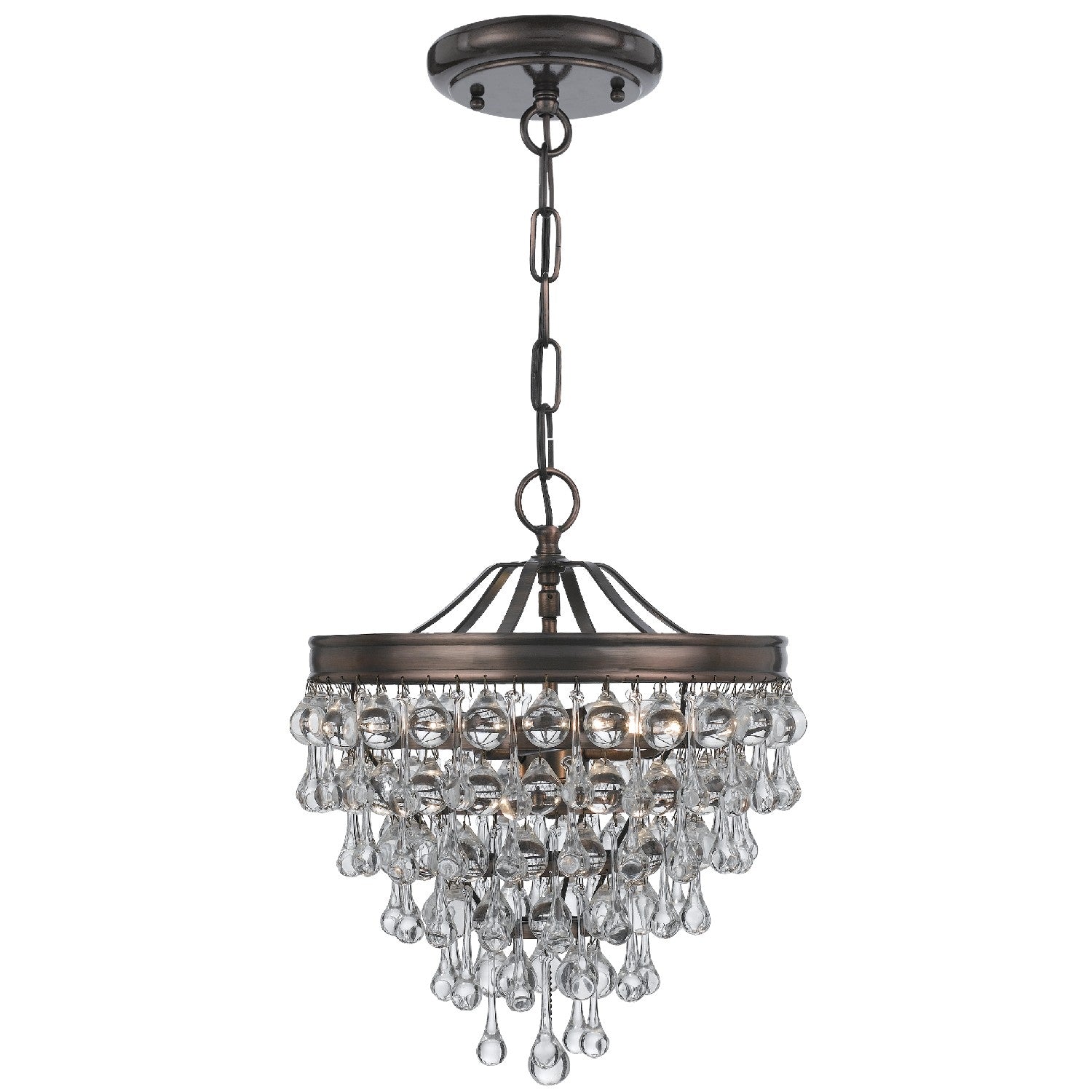 Crystorama - 130-VZ - Three Light Mini Chandelier - Calypso - Vibrant Bronze