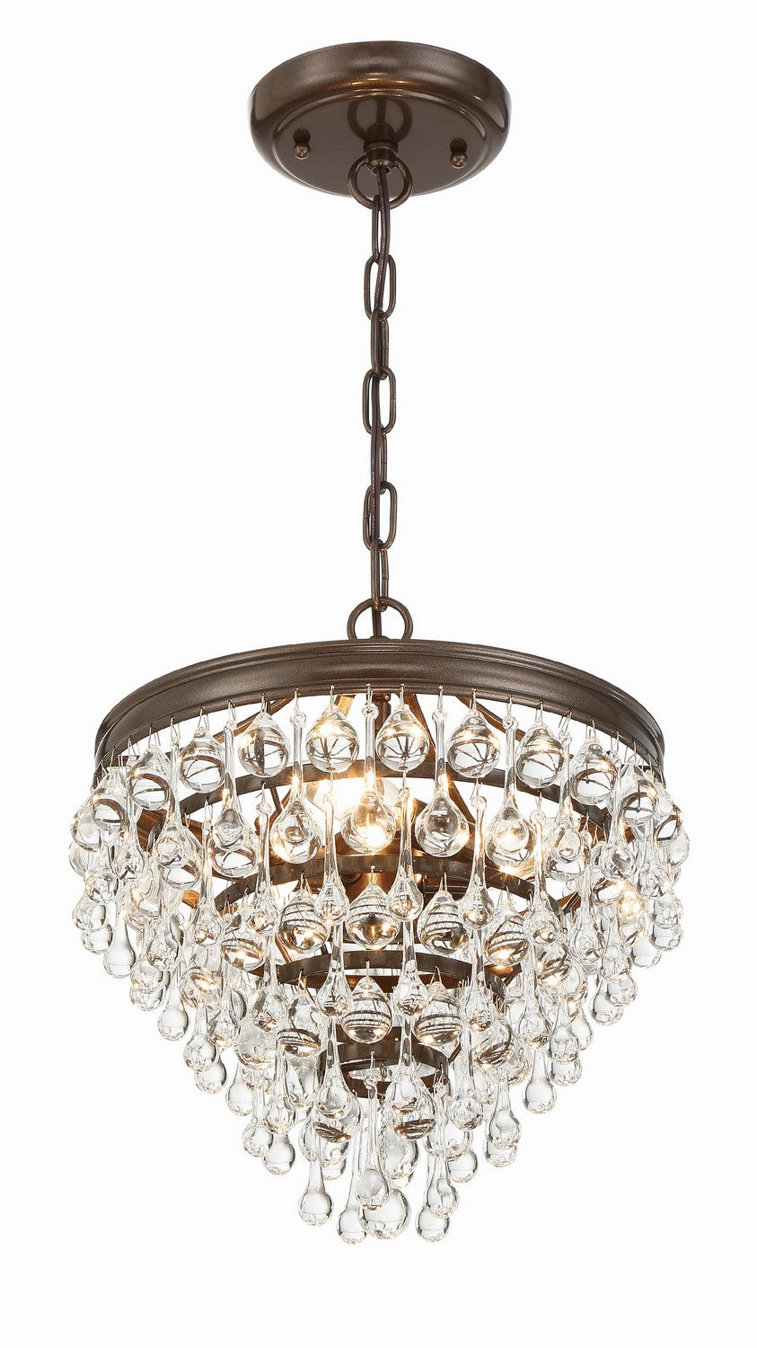 Crystorama - 130-VZ - Three Light Mini Chandelier - Calypso - Vibrant Bronze