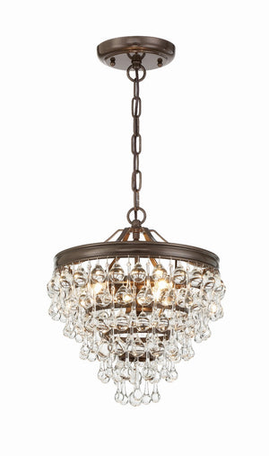 Crystorama - 130-VZ - Three Light Mini Chandelier - Calypso - Vibrant Bronze