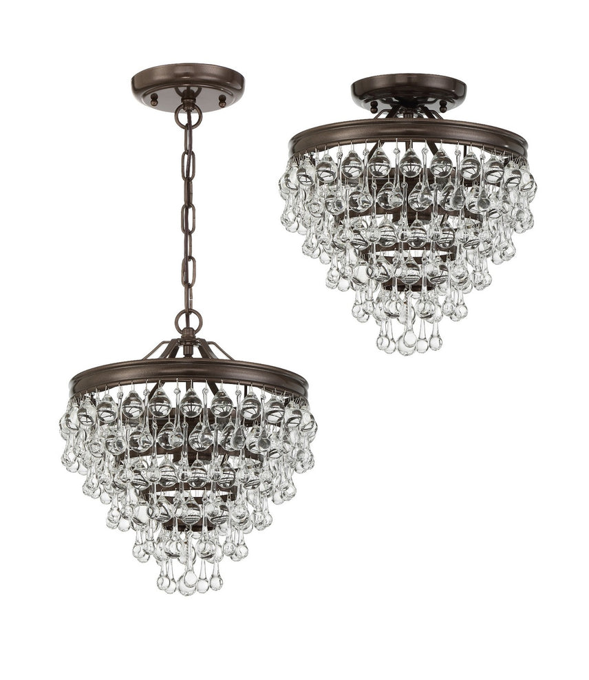 Crystorama - 130-VZ - Three Light Mini Chandelier - Calypso - Vibrant Bronze