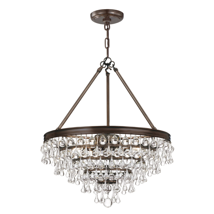 Crystorama - 136-VZ - Six Light Chandelier - Calypso - Vibrant Bronze