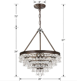 Crystorama - 136-VZ - Six Light Chandelier - Calypso - Vibrant Bronze