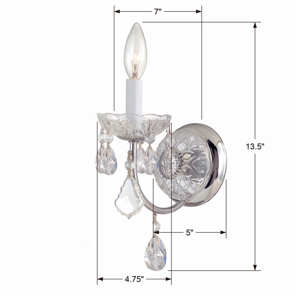 Crystorama - 3221-CH-CL-MWP - One Light Wall Sconce - Imperial - Polished Chrome