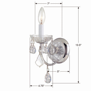 Crystorama - 3221-CH-CL-S - One Light Wall Sconce - Imperial - Polished Chrome