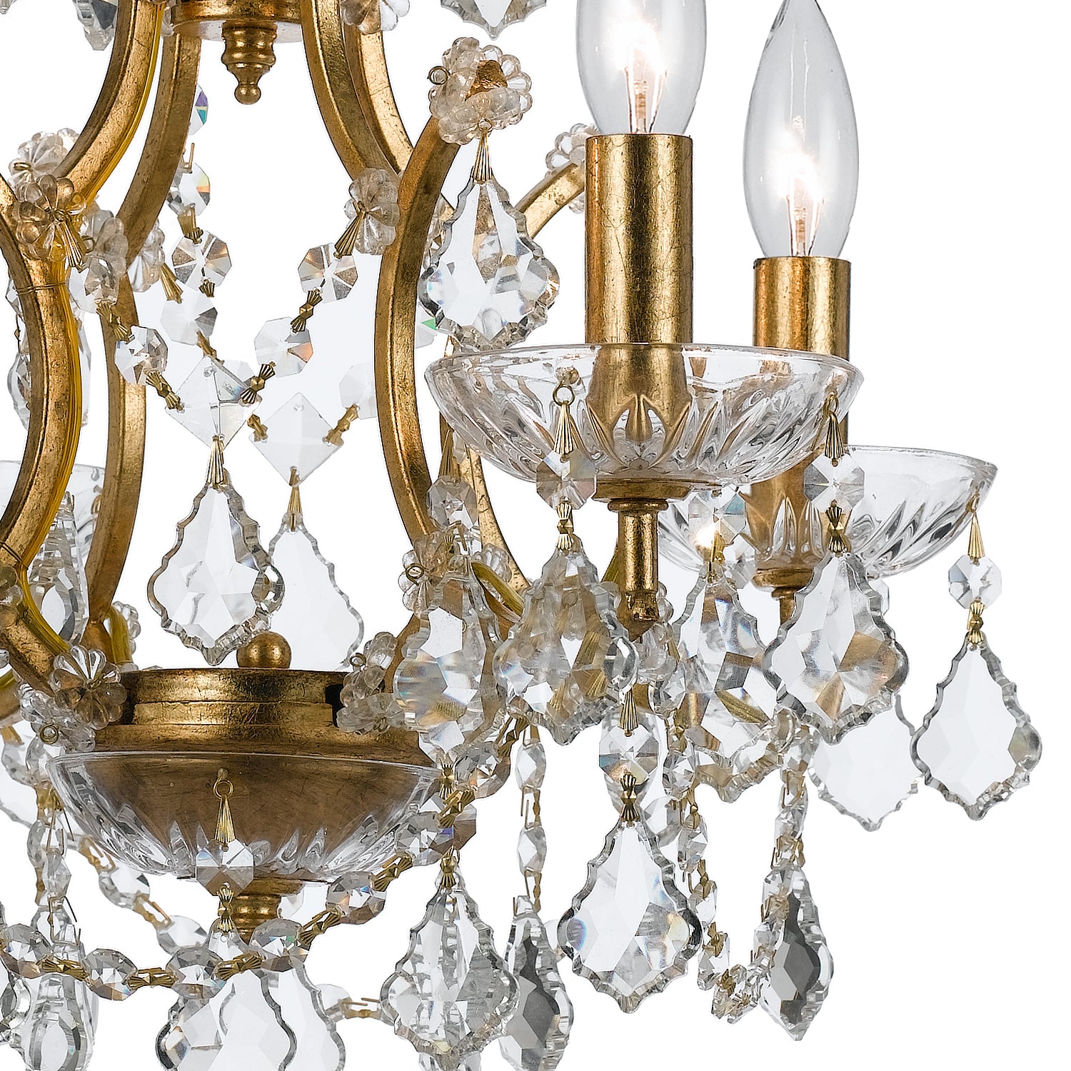 Crystorama - 4454-GA-CL-MWP - Four Light Mini Chandelier - Filmore - Antique Gold