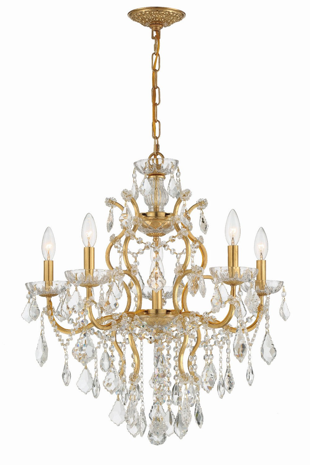 Crystorama - 4455-GA-CL-SAQ - Six Light Chandelier - Filmore - Antique Gold