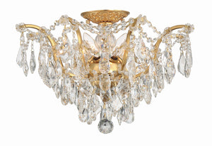 Crystorama - 4457-GA-CL-MWP - Five Light Flush Mount - Filmore - Antique Gold