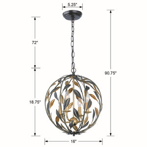 Crystorama - 504-EB-GA - Four Light Mini Chandelier - Broche - English Bronze / Antique Gold