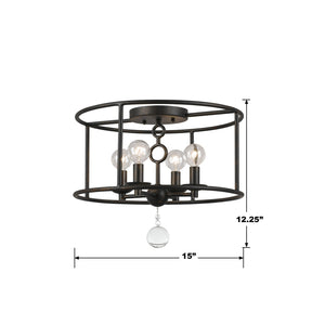 Crystorama - 9267-EB - Four Light Semi Flush Mount - Cameron - English Bronze