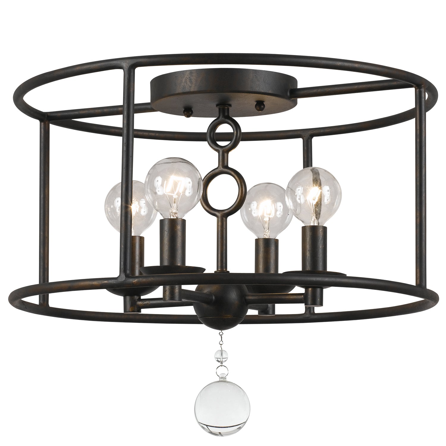 Crystorama - 9267-EB - Four Light Semi Flush Mount - Cameron - English Bronze