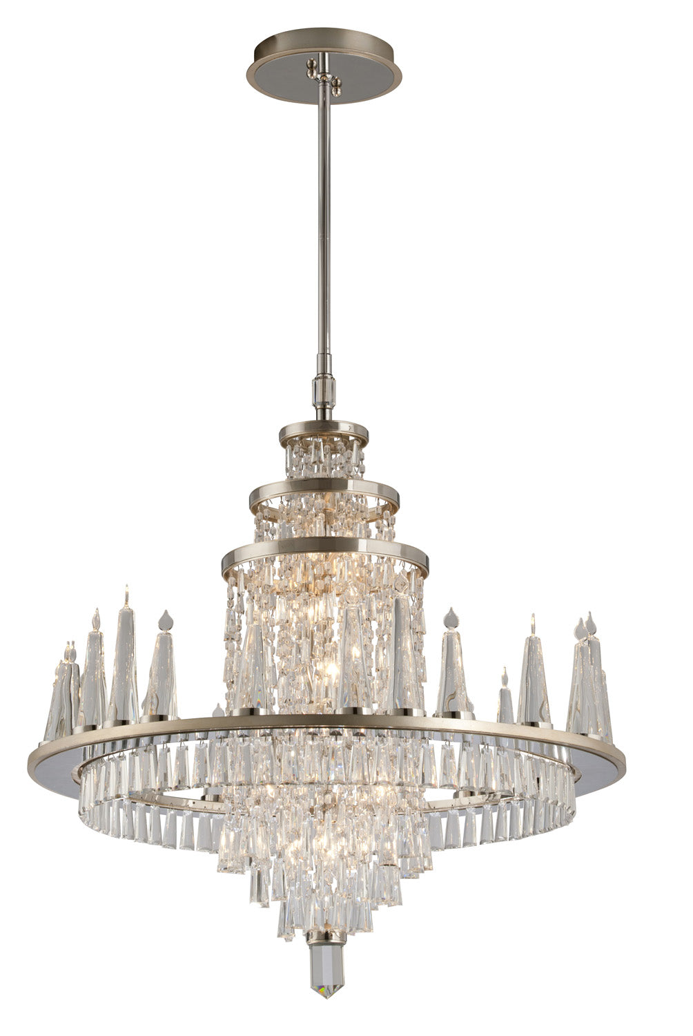 Corbett Lighting - 170-010 - 34 Light Chandelier - Illusion - Silver Leaf Polished Stainless