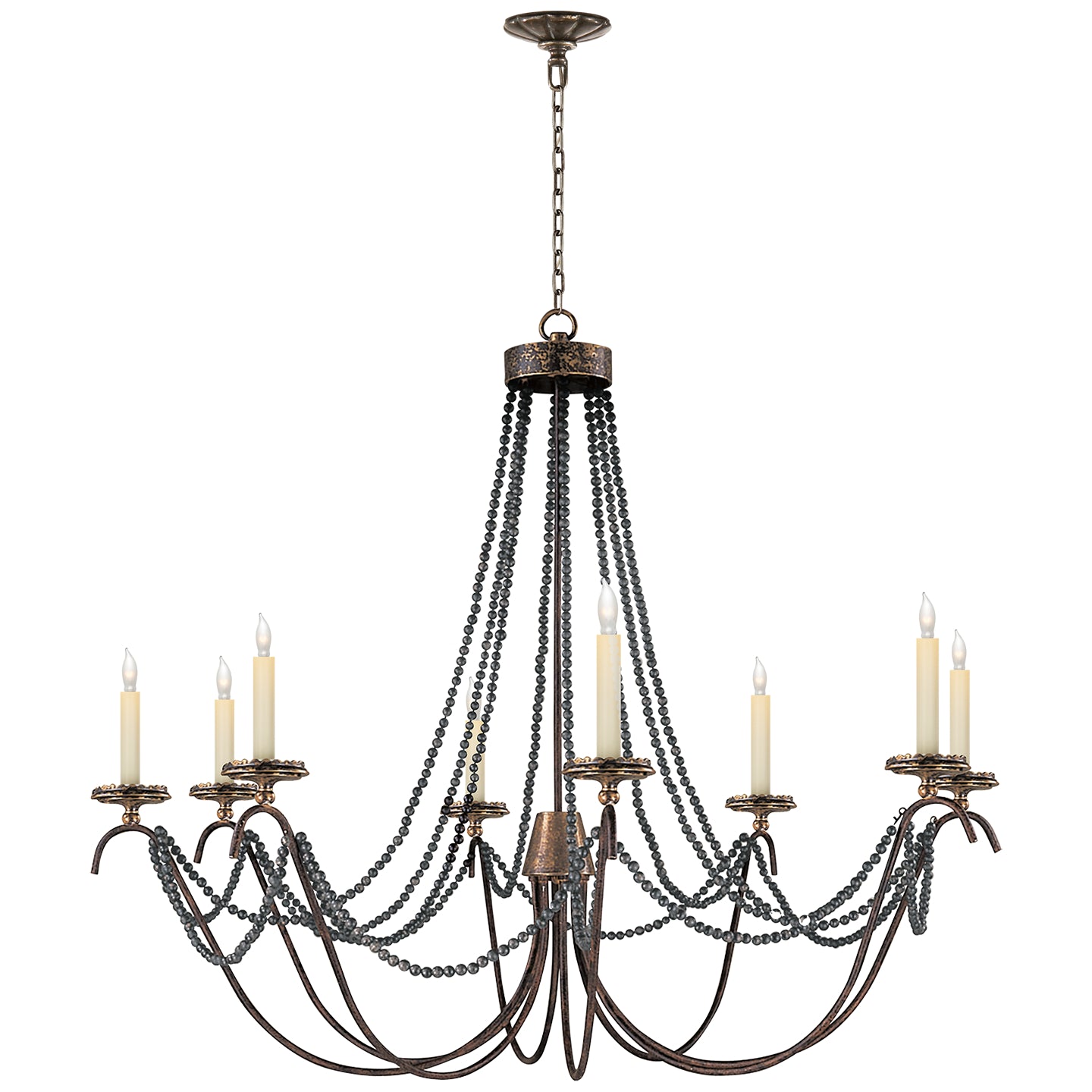 Visual Comfort Signature - CHC 1413R - Eight Light Chandelier - Marigot - Hand Painted Rust Finish