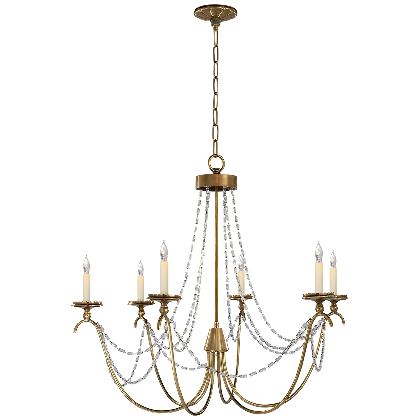 Visual Comfort Signature - CHC 1415AB-SG - Six Light Chandelier - Marigot - Antique-Burnished Brass