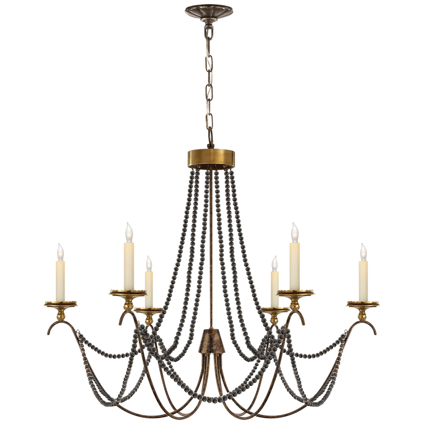 Visual Comfort Signature - CHC 1415R - Six Light Chandelier - Marigot - Hand Painted Rust Finish