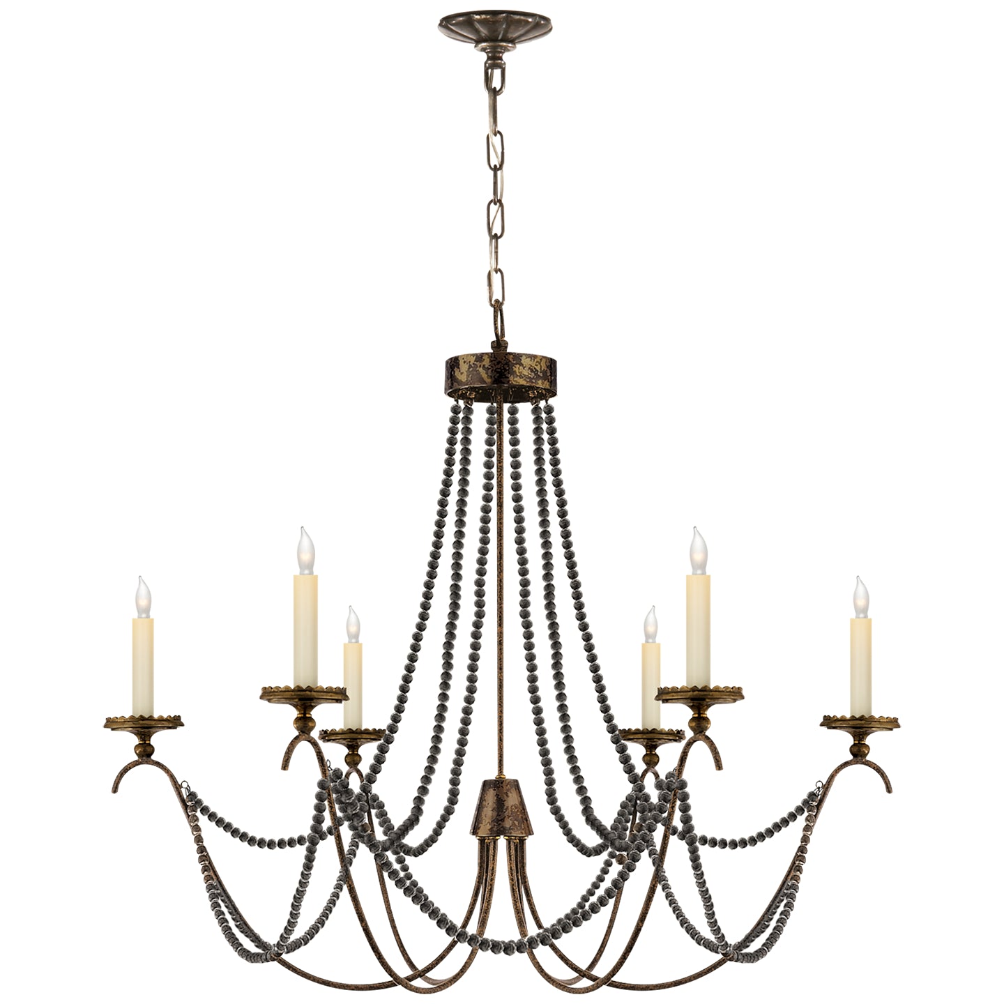 Visual Comfort Signature - CHC 1415R - Six Light Chandelier - Marigot - Hand Painted Rust Finish