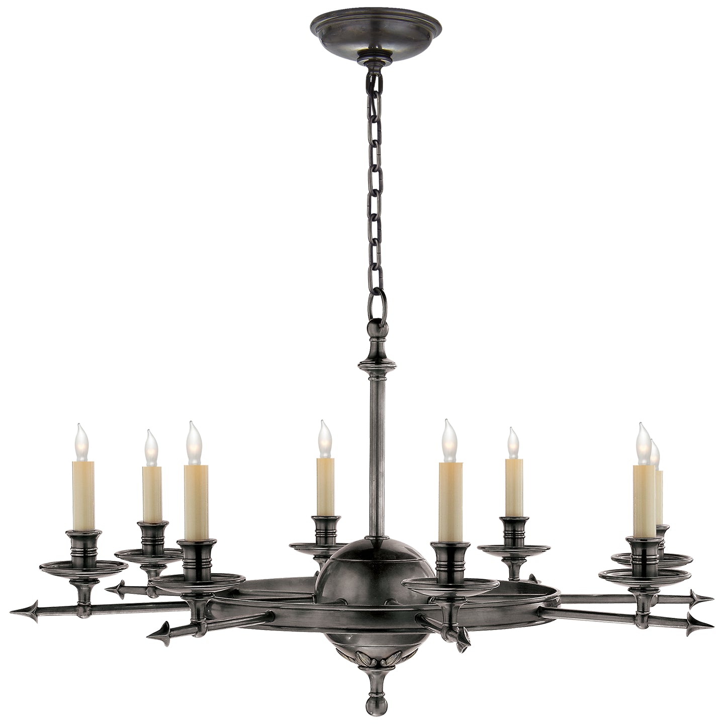 Visual Comfort Signature - CHC 1447BZ - Eight Light Chandelier - Leaf and Arrow - Bronze