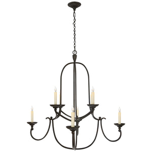 Visual Comfort Signature - CHC 1494AI - Eight Light Chandelier - Flemish - Aged Iron