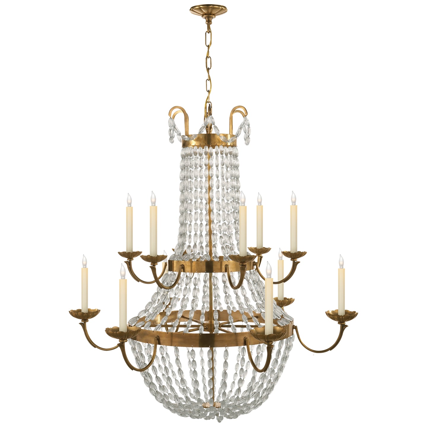 Visual Comfort Signature - CHC 1508AB-SG - 12 Light Chandelier - Paris Flea Market - Antique-Burnished Brass