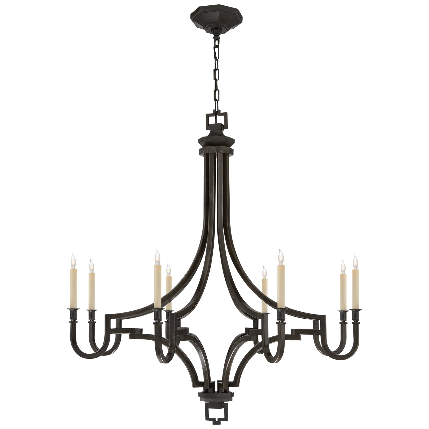 Visual Comfort Signature - CHC 1562AI - Eight Light Chandelier - Mykonos - Aged Iron