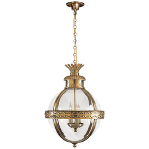 Visual Comfort Signature - CHC 2111AB-CG - Three Light Lantern - Crown Top Globe - Antique-Burnished Brass