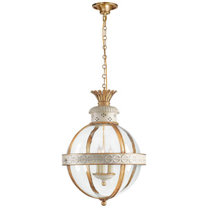 Visual Comfort Signature - CHC 2111AW-CG - Three Light Lantern - Crown Top Globe - Antique White