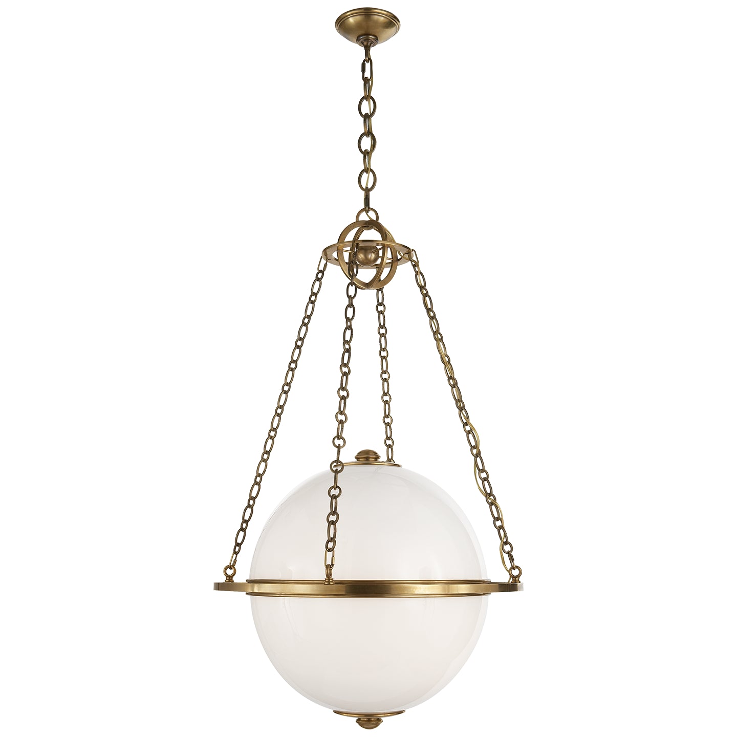 Visual Comfort Signature - CHC 2135AB-WG - Two Light Lantern - Modern Globe - Antique-Burnished Brass