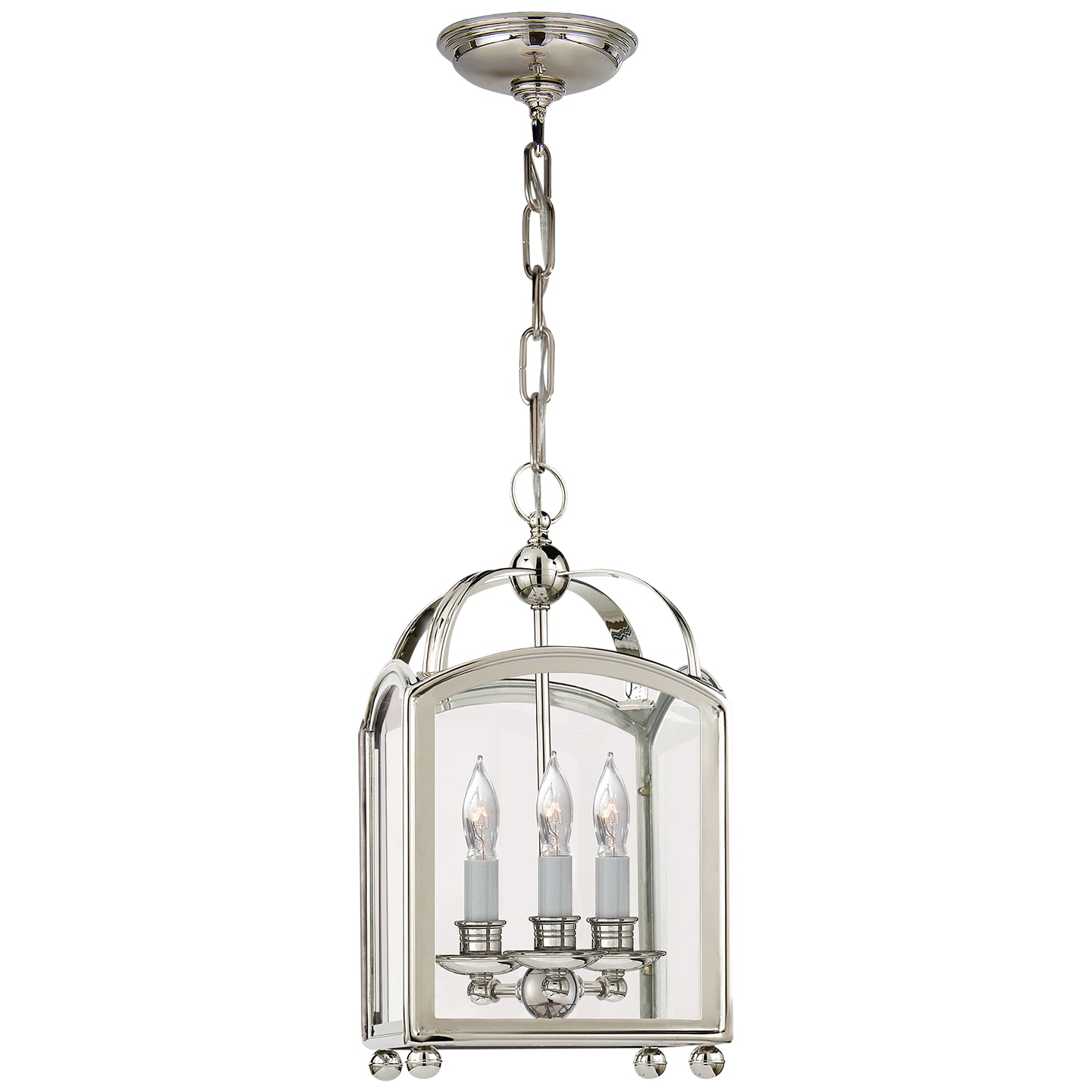 Visual Comfort Signature - CHC 3420PN - Three Light Lantern - Arch Top - Polished Nickel