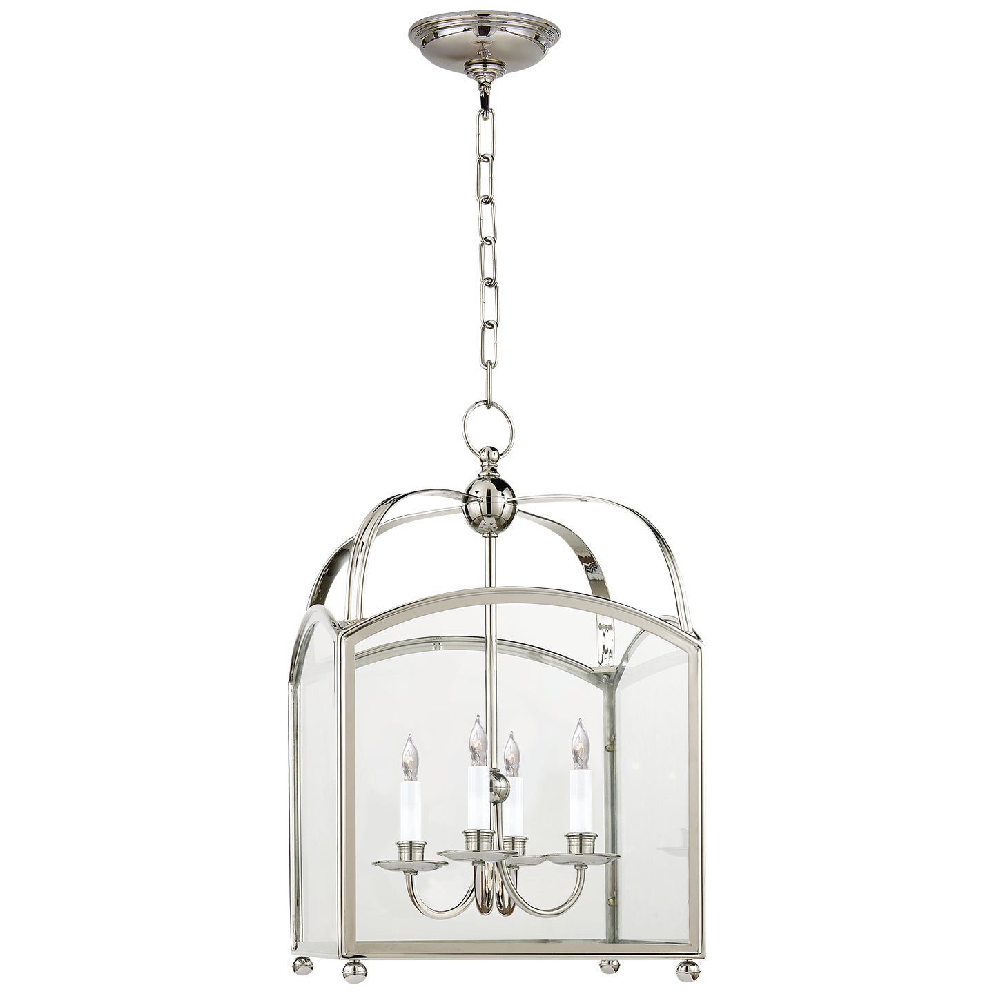 Visual Comfort Signature - CHC 3421PN - Four Light Lantern - Arch Top - Polished Nickel