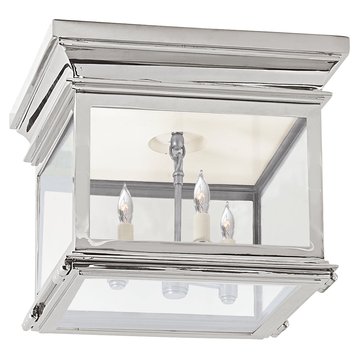 Visual Comfort Signature - CHC 4128PN-CG - Three Light Flush Mount - Club Square - Polished Nickel