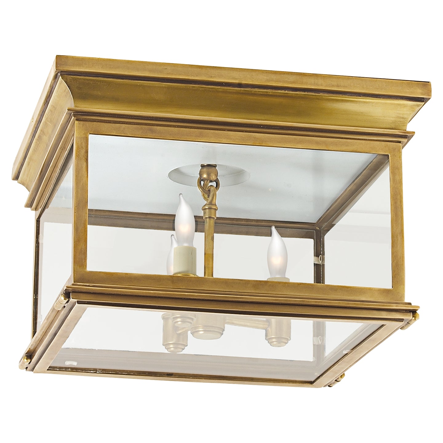 Visual Comfort Signature - CHC 4129AB-CG - Three Light Flush Mount - Club Square - Antique-Burnished Brass