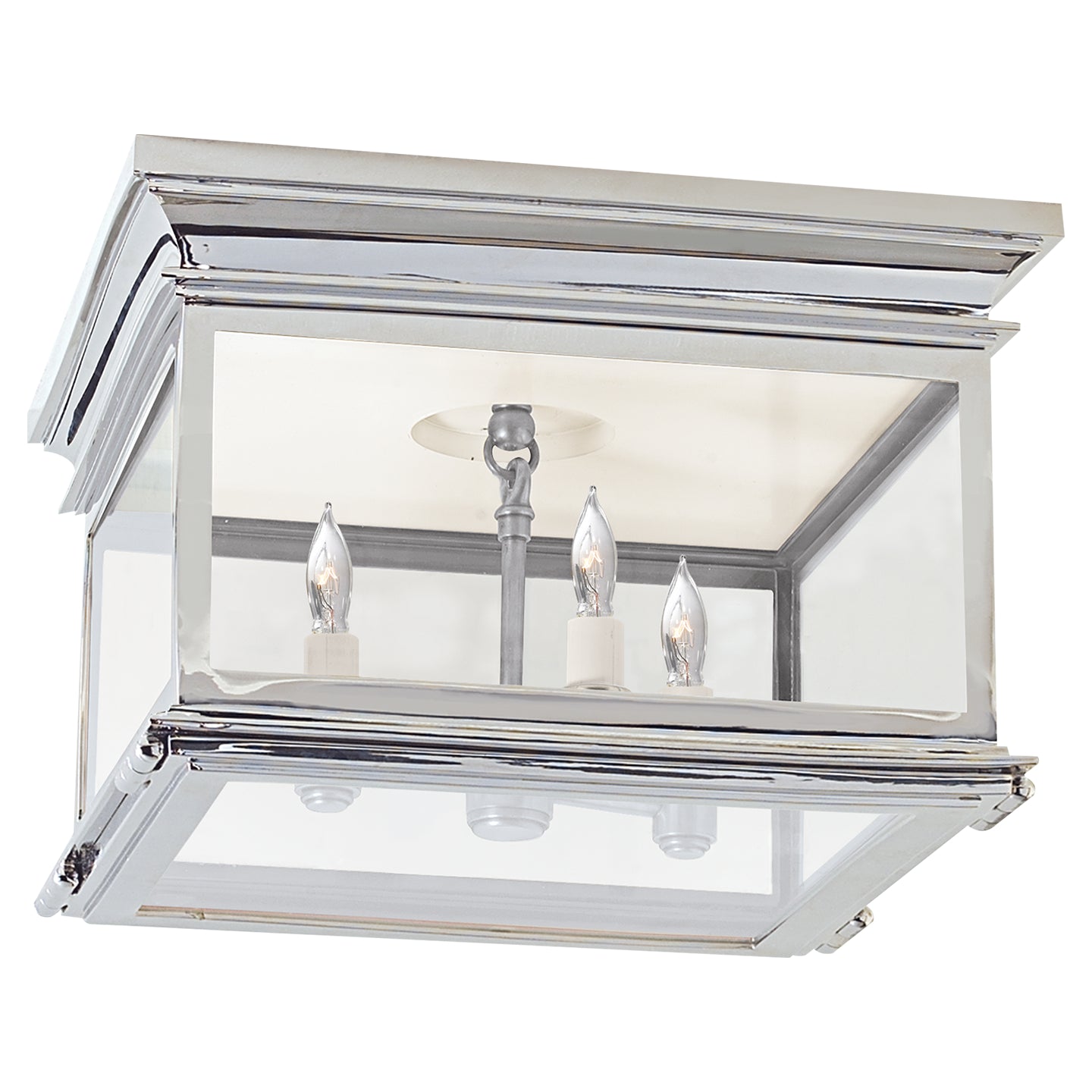 Visual Comfort Signature - CHC 4129PN-CG - Three Light Flush Mount - Club Square - Polished Nickel