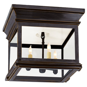 Visual Comfort Signature - CHO 4310BZ-CG - Three Light Flush Mount - Club Square - Bronze