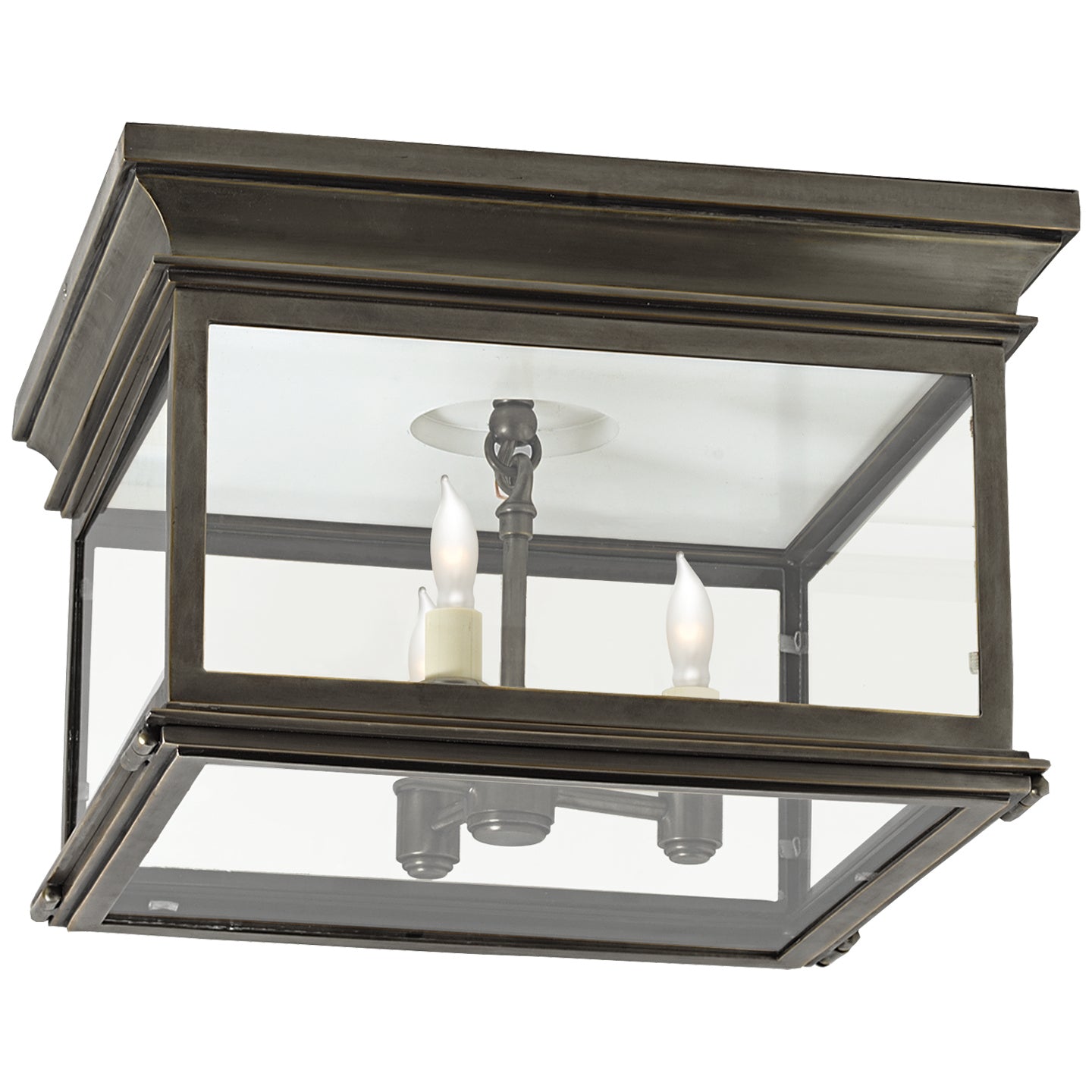 Visual Comfort Signature - CHO 4311BZ-CG - Three Light Flush Mount - Club Square - Bronze