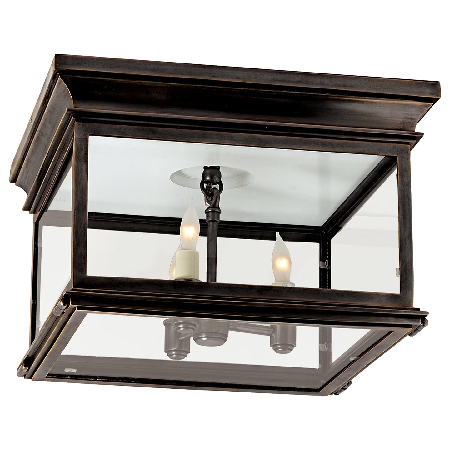 Visual Comfort Signature - CHO 4311BZ-CG - Three Light Flush Mount - Club Square - Bronze