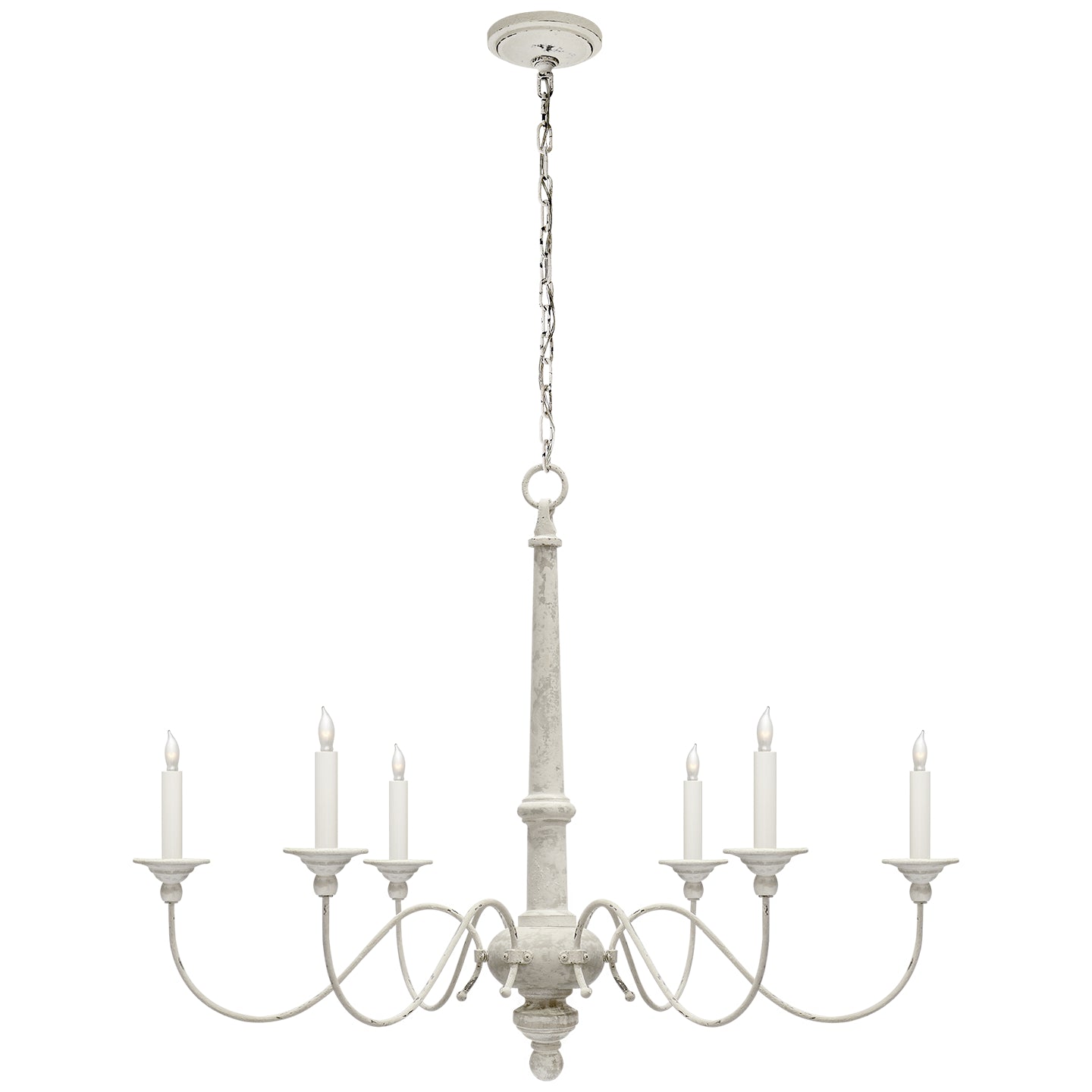 Visual Comfort Signature - S 5211BW - Six Light Chandelier - Country Chandelier - Belgian White