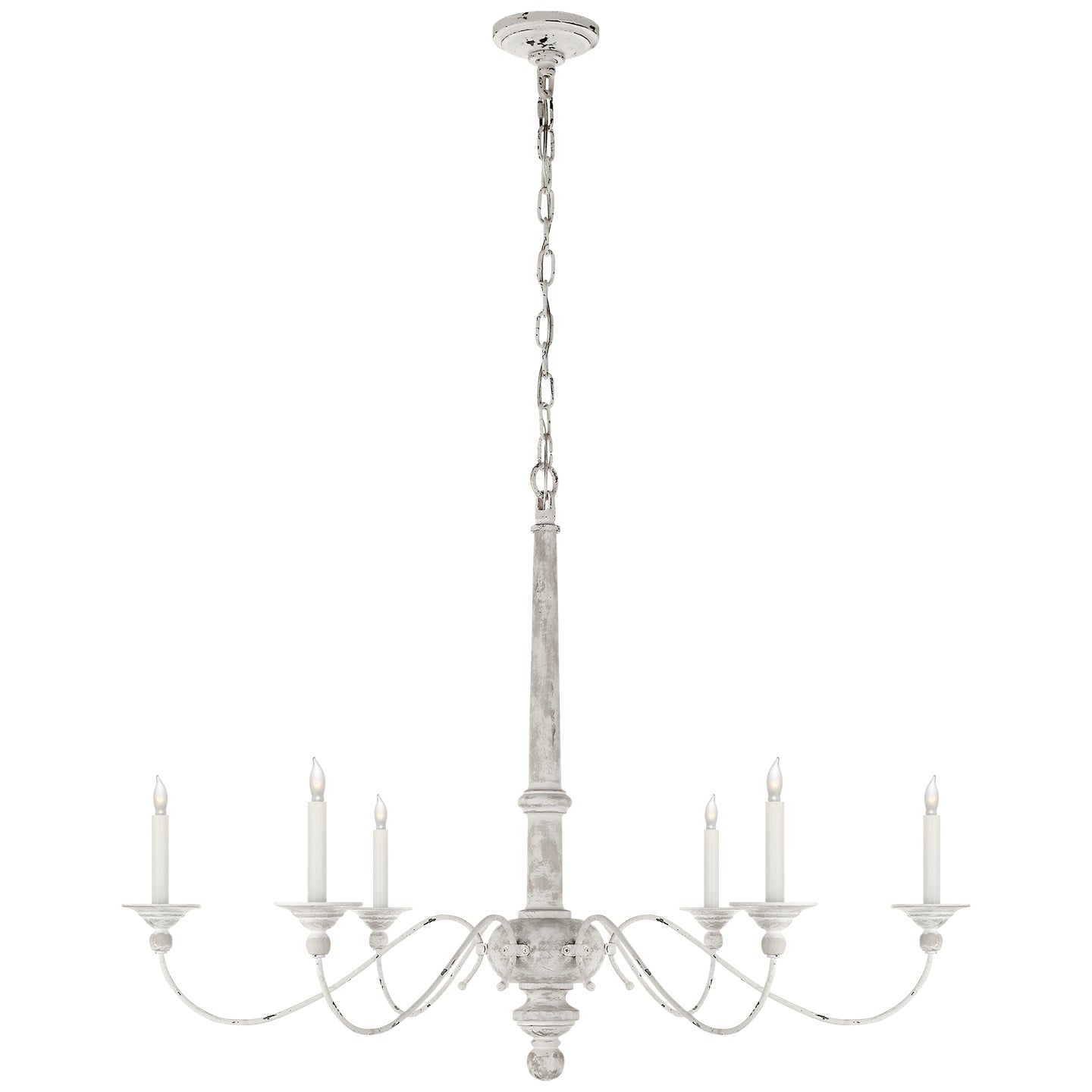 Visual Comfort Signature - S 5212BW - Six Light Chandelier - Country Chandelier - Belgian White