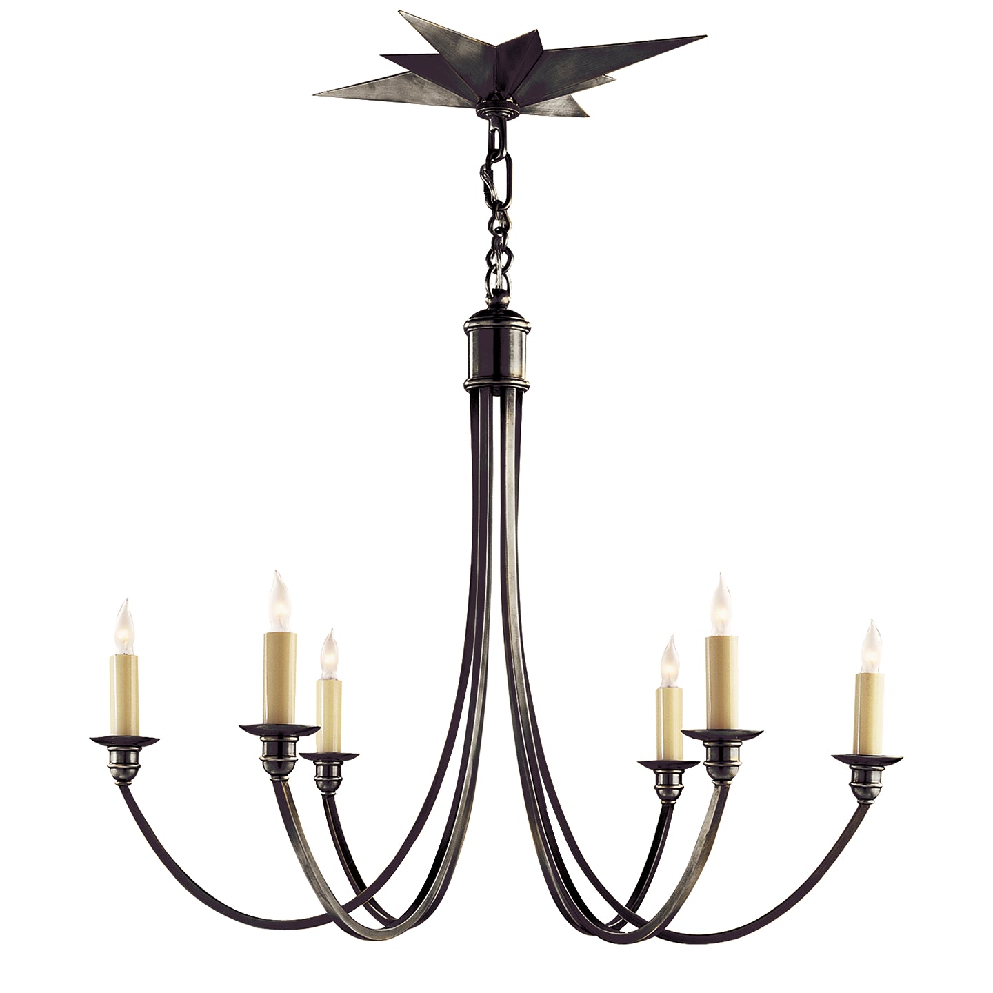 Visual Comfort Signature - SC 5001BZ - Six Light Chandelier - Venetian - Bronze