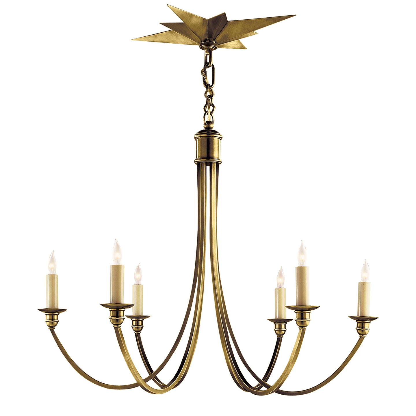 Visual Comfort Signature - SC 5001HAB - Six Light Chandelier - Venetian - Hand-Rubbed Antique Brass