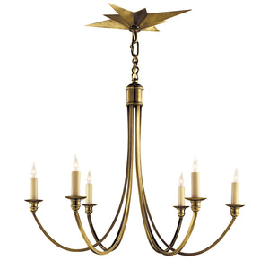 Visual Comfort Signature - SC 5001HAB - Six Light Chandelier - Venetian - Hand-Rubbed Antique Brass