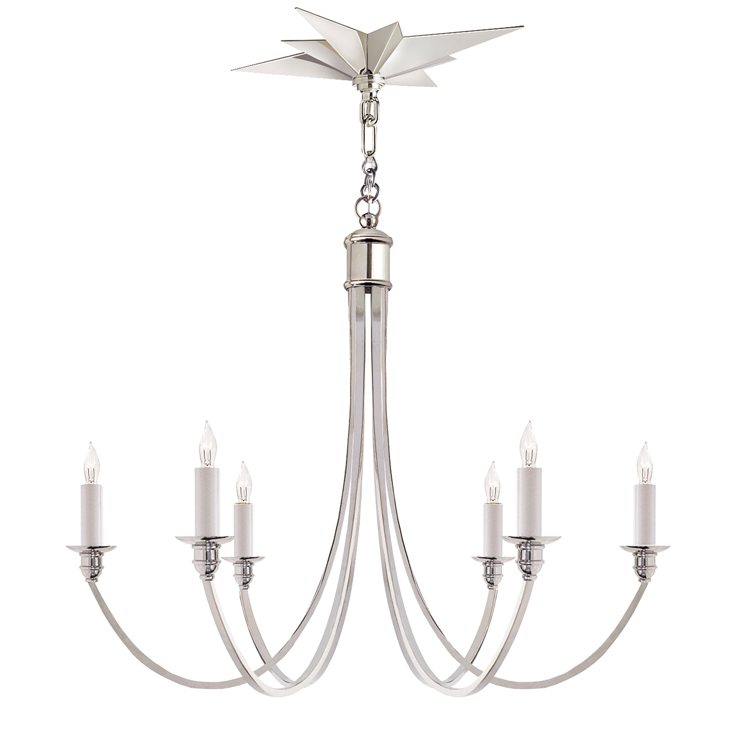 Visual Comfort Signature - SC 5001PN - Six Light Chandelier - Venetian - Polished Nickel